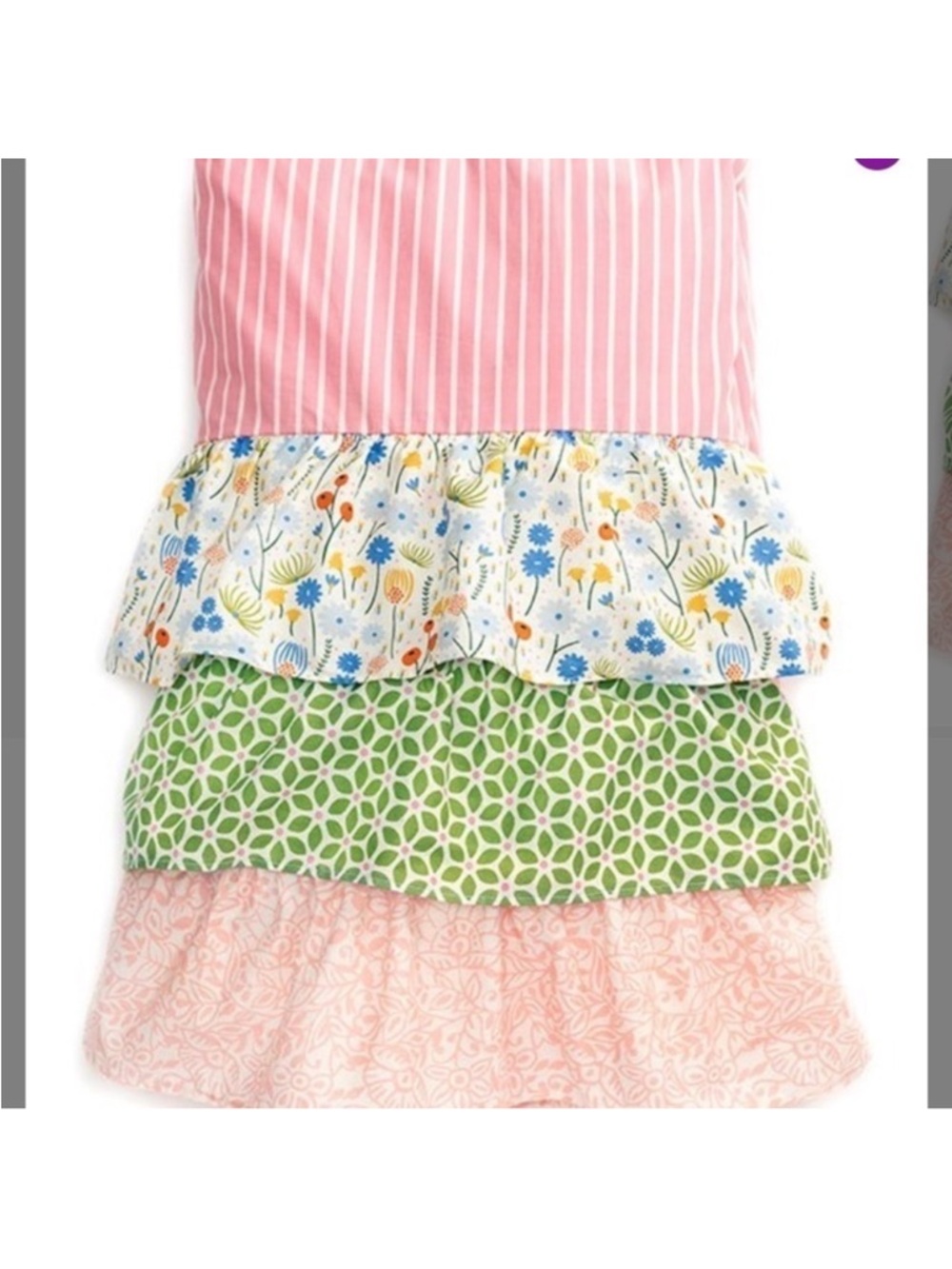 Matilda Jane Rows of Ruffles -Full Size Bed Skirt Dust Ruffle Pink Green Blue